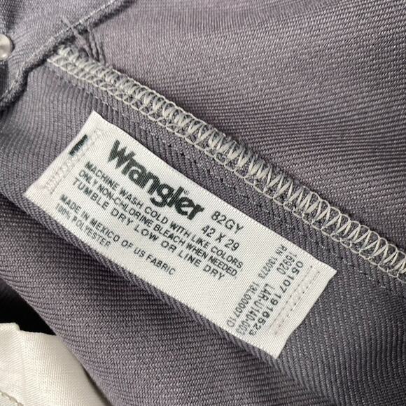 Wrangler Jean Dress Pants Men's 42x29 Gray New Western Wrancher 82GY - Picture 9 of 13